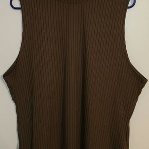 Brown crop sleeveless top